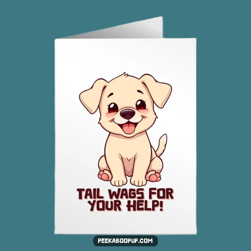 Free Printable Puppy Thank You Card: Wagging Tail Downloadable Gift for Gratitude
