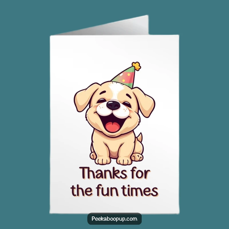 Free Printable Thank You Card: Joyful Puppy Barks Thanks with All Its Might!