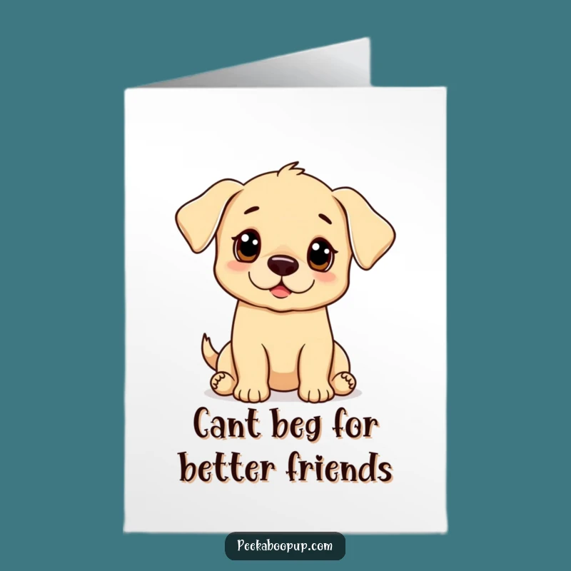 Free Printable Thank You Card: Puppy Begging, Express Gratitude with Cute Humor!
