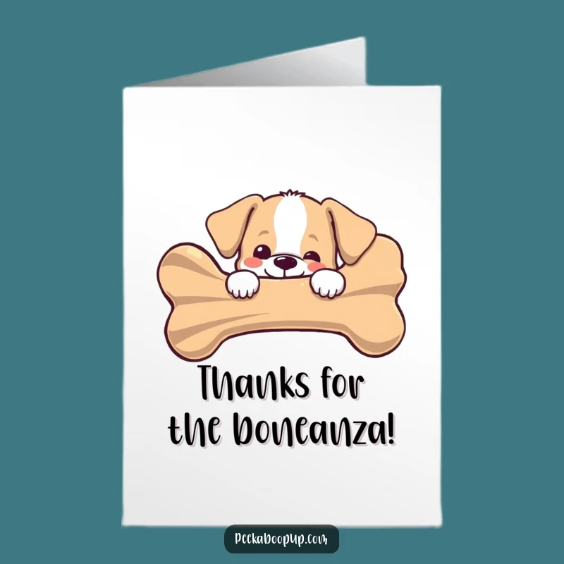 Free Printable Thank You Card: Puppy's Bone Gratitude, Humorous Downloadable Gift