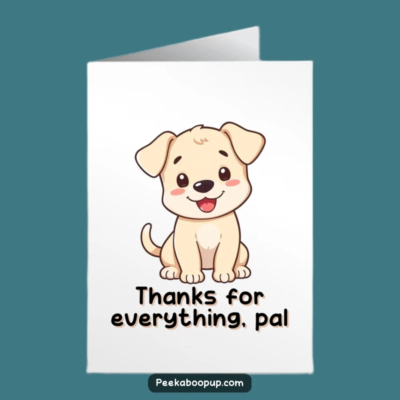 Free Printable Thank You Card: Wagging Puppy Greeting, Heartfelt Downloadable Gift