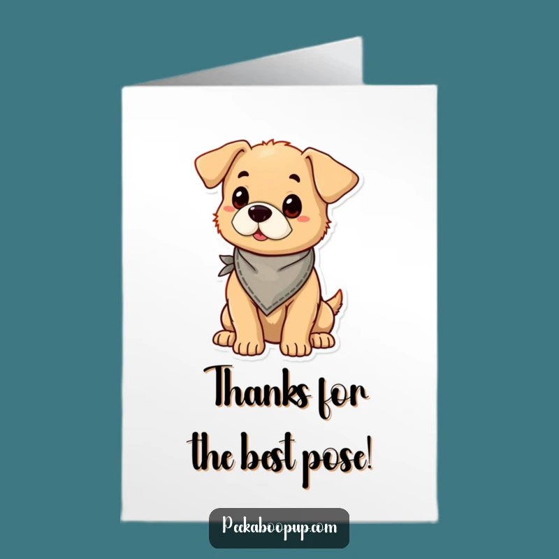 Funny Free Printable Puppy Thank You Card: Proud Pup Bandana Gratitude Downloadable Gift