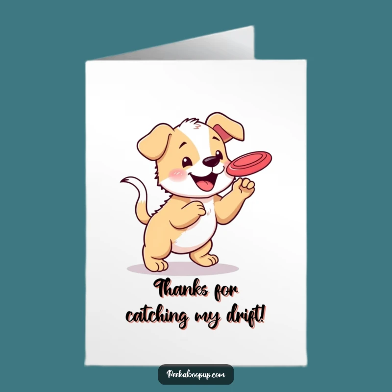 Free Printable Puppy Thank You Card - Frisbee Pup Downloadable Gift