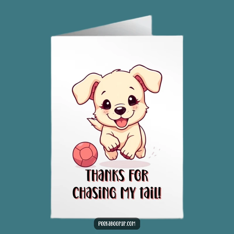 Free Printable Puppy Thank You Card - Playful Pup Chase Downloadable Gift