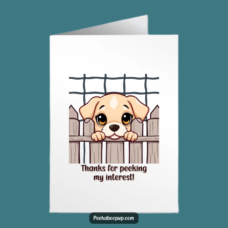 Free Printable Puppy Thank You Card - Curious Pup Downloadable Gift
