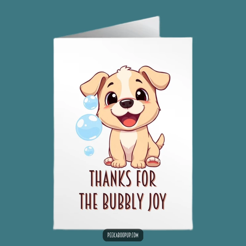 Free Printable Thank You Puppy Card: Bubble Pup Gratitude Gift