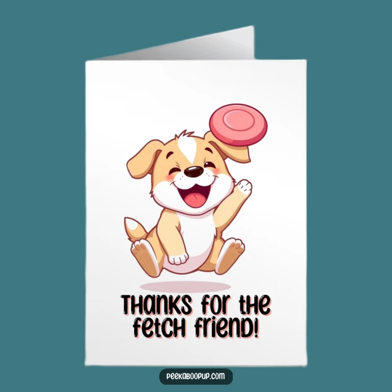 Free Printable Thank You Card: Puppy's Frisbee Thanks! - Funny Downloadable Gift