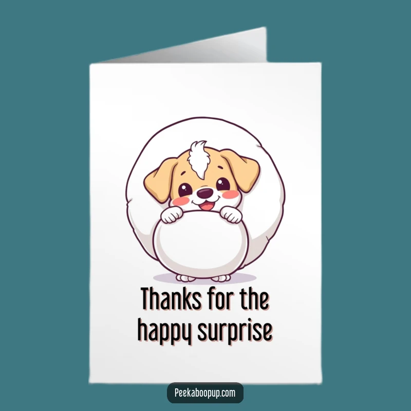 Free Printable Puppy Thank You Card: Toy Peek Downloadable Gift for Gratitude