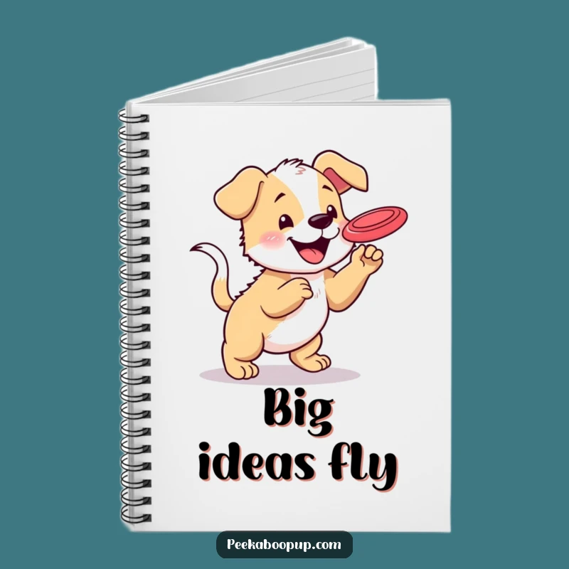 Funny Puppy Frisbee Notebook: Jot Down Ideas with Energetic Dog Inspiration