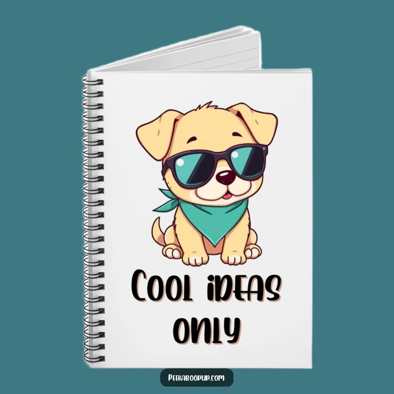 Funny Cool Puppy Sunglasses Notebook, For Relaxed Thoughts and Comedic Notes Gift