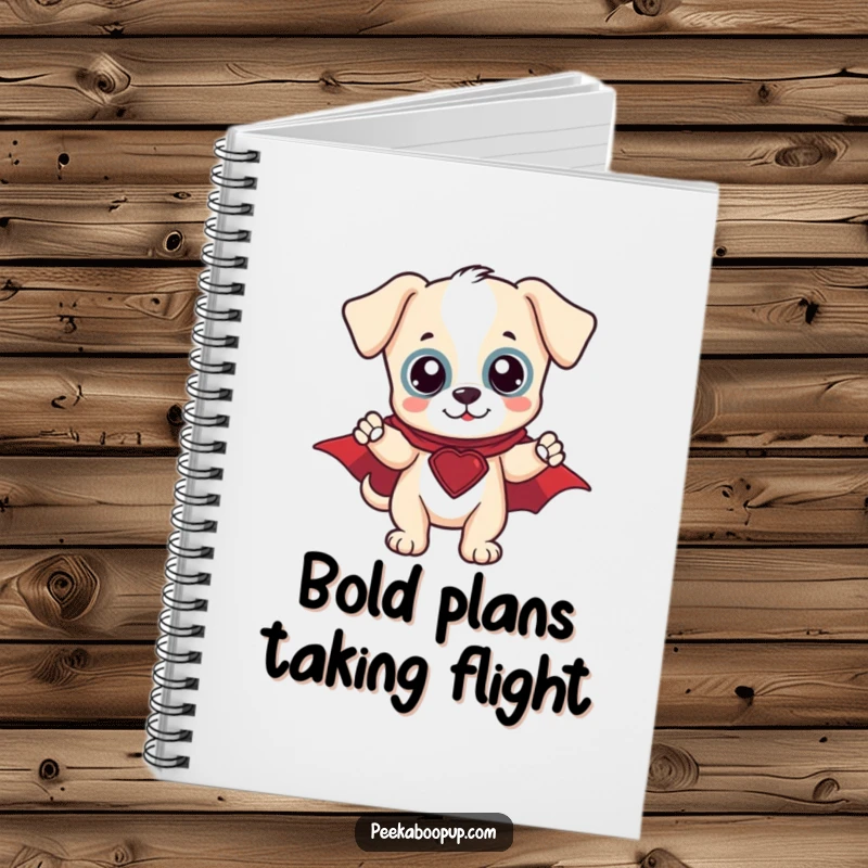 Funny Hero Puppy Notebook: Features a heroic puppy in a cape, perfect for your notes and plans
