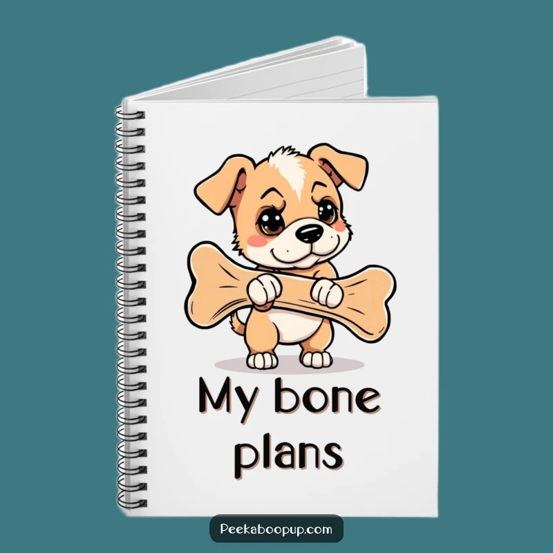 Funny Puppy Giant Bone Notebook: Determined Notes, Perfect Gift