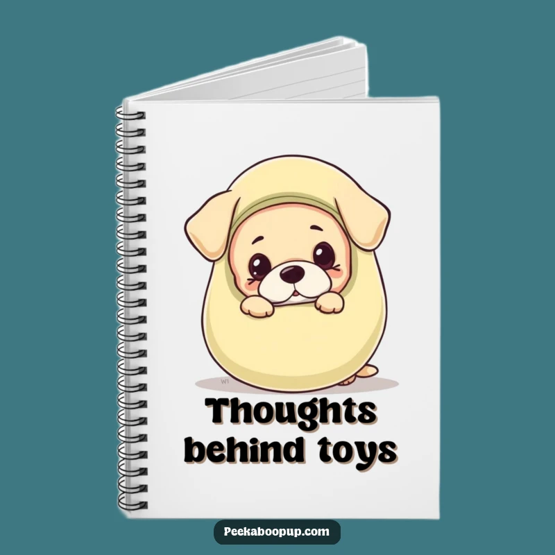 Funny Puppy Peeking Notebook - Jot Down Ideas with Playful Curiosity!