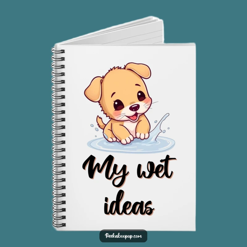 Funny Puppy Puddle Splash Notebook Journal
