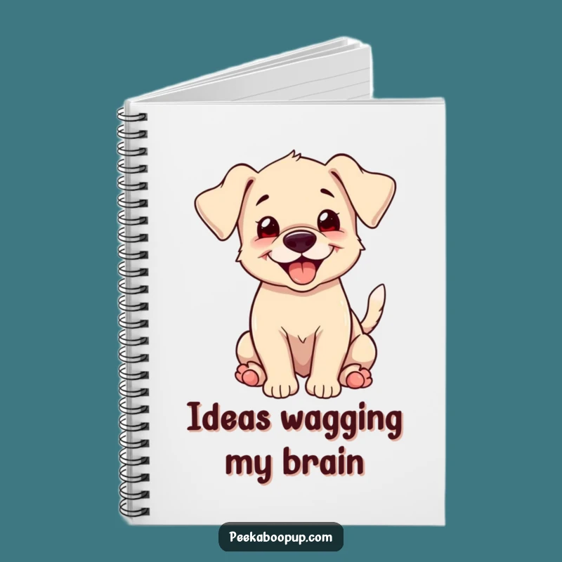 Funny Puppy Wagging Notebook - Floppy Ears Grin Journal