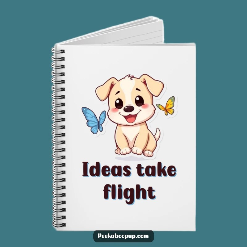 Funny Puppy Butterfly Notebook: Jot Down Ideas with Joyful Pursuit