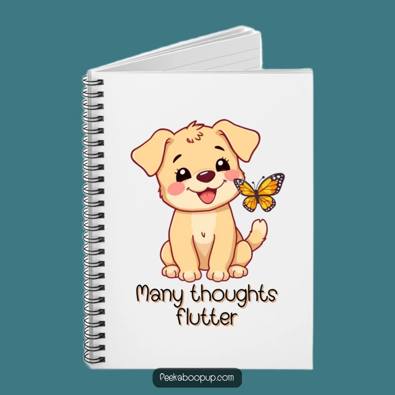 Funny Puppy Butterfly Notebook: Capture Your Thoughts with Playful Enthusiasm