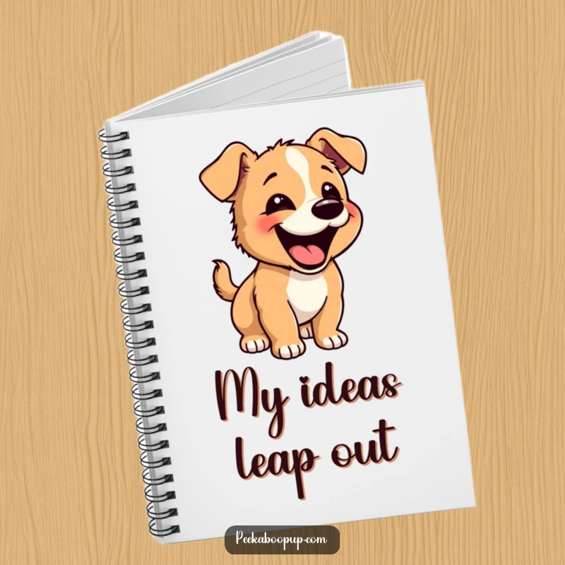 Funny Happy Puppy Notebook: Features a joyful puppy barking with a playful bounce, perfect for notes