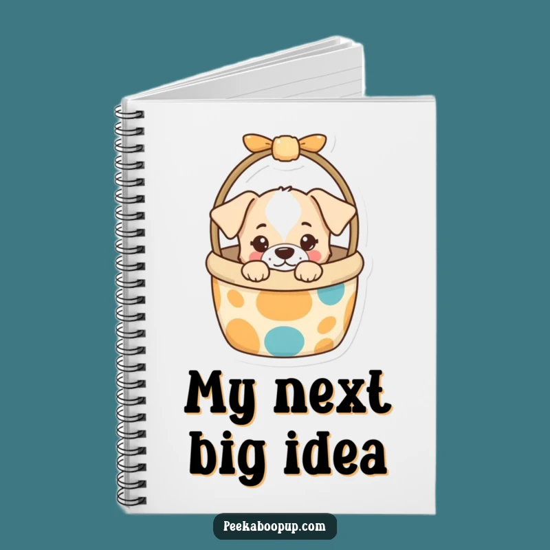 Funny Puppy Toy Basket Notebook: Curious Ideas Journal, Hilarious Dog Gift
