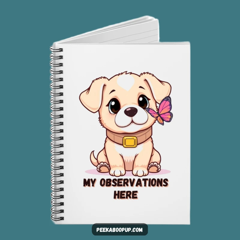 Funny Puppy Butterfly Notebook: Capture Ideas with Curious Canine Charm