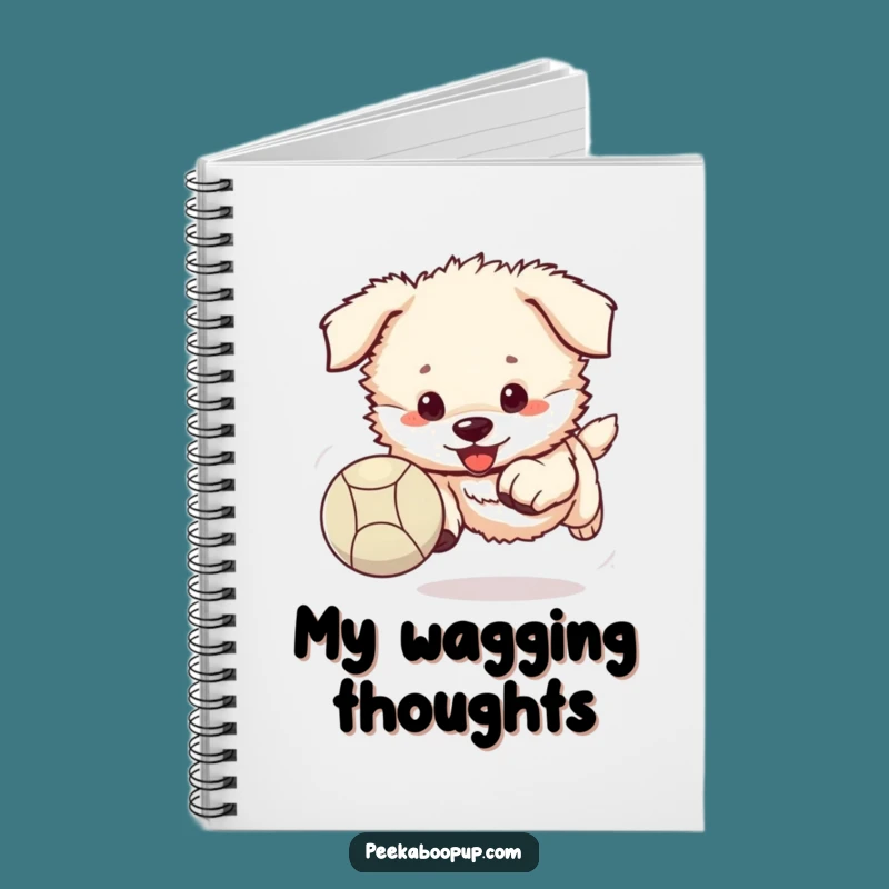 Funny Puppy Ball Notebook - Fluffy Puppy Journal for Notes