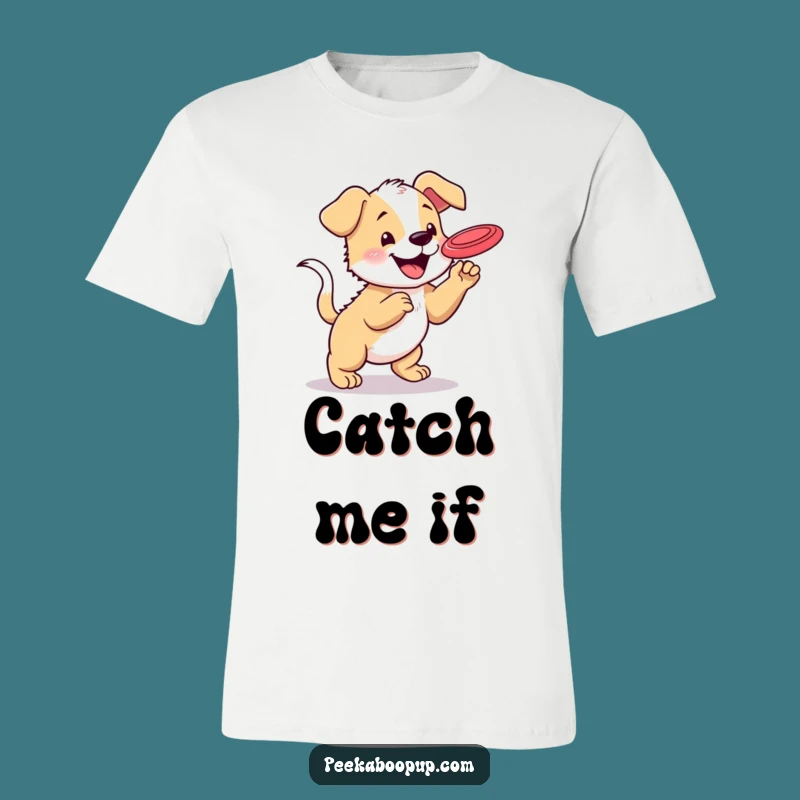 Funny Puppy Frisbee T-Shirt: Wear Your Love for Playful Dogs