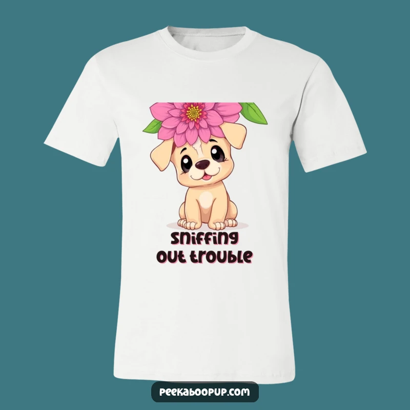Funny Curious Puppy T-Shirt: Explore the World with This Adorable Design
