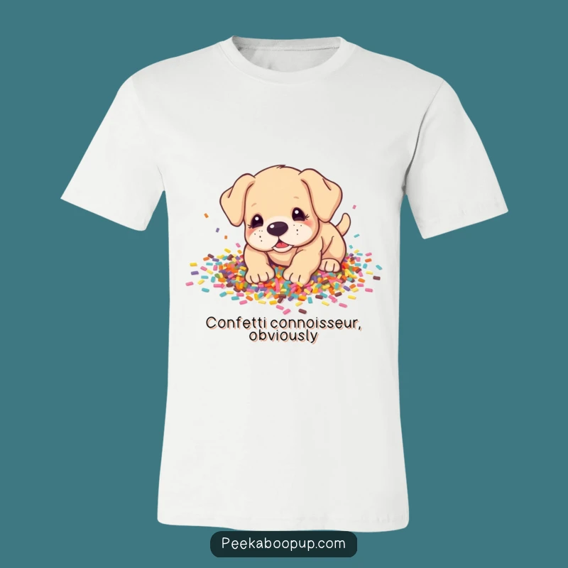 Funny Puppy Confetti T-Shirt: Hilarious Doggy Mess Gift for Party Animals