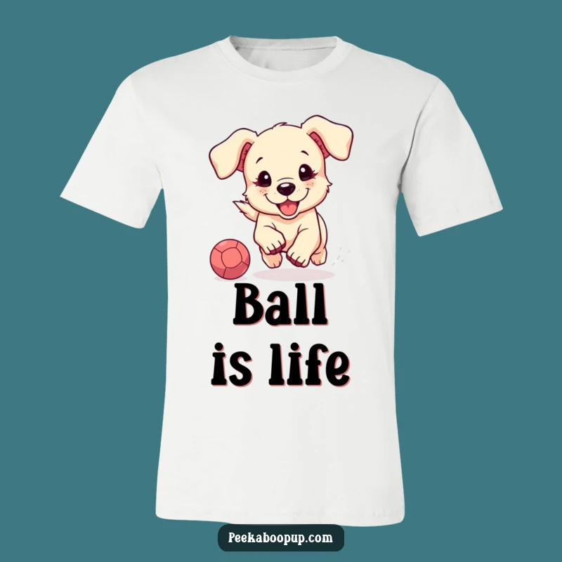Funny Puppy Floppy Ears T-Shirt: Wearable Cuteness of a Dog Chasing a Ball