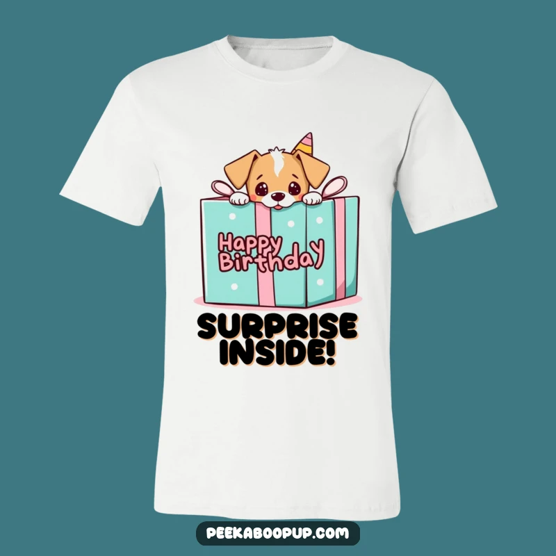 Funny Puppy Gift T-Shirt: Peek-a-Boo Surprise Humor Apparel