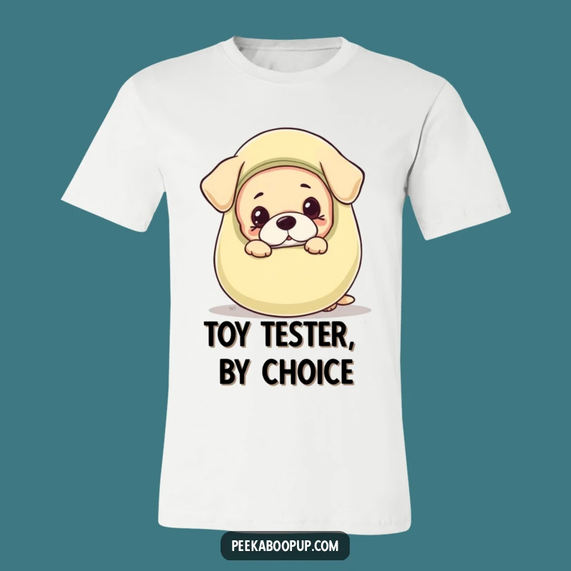 Funny Puppy Peeking T-Shirt - Wear a Hilarious Toy-Loving Pup!