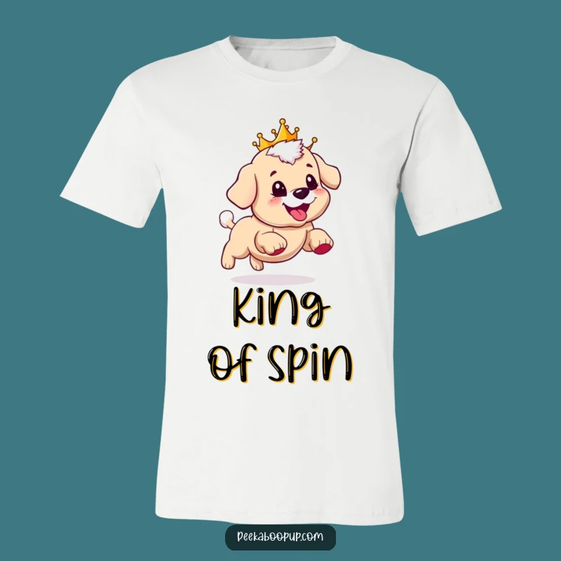 Funny Royal Puppy T-Shirt: Crowned Pup Chasing Tail Tee, Great Funny Gift