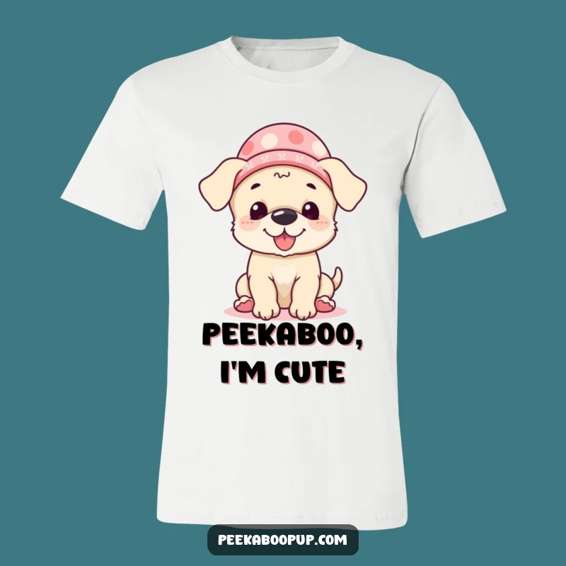 Funny Giggling Puppy Peek-a-Boo Hat T-Shirt: Hilarious Gift for Pup Enthusiasts