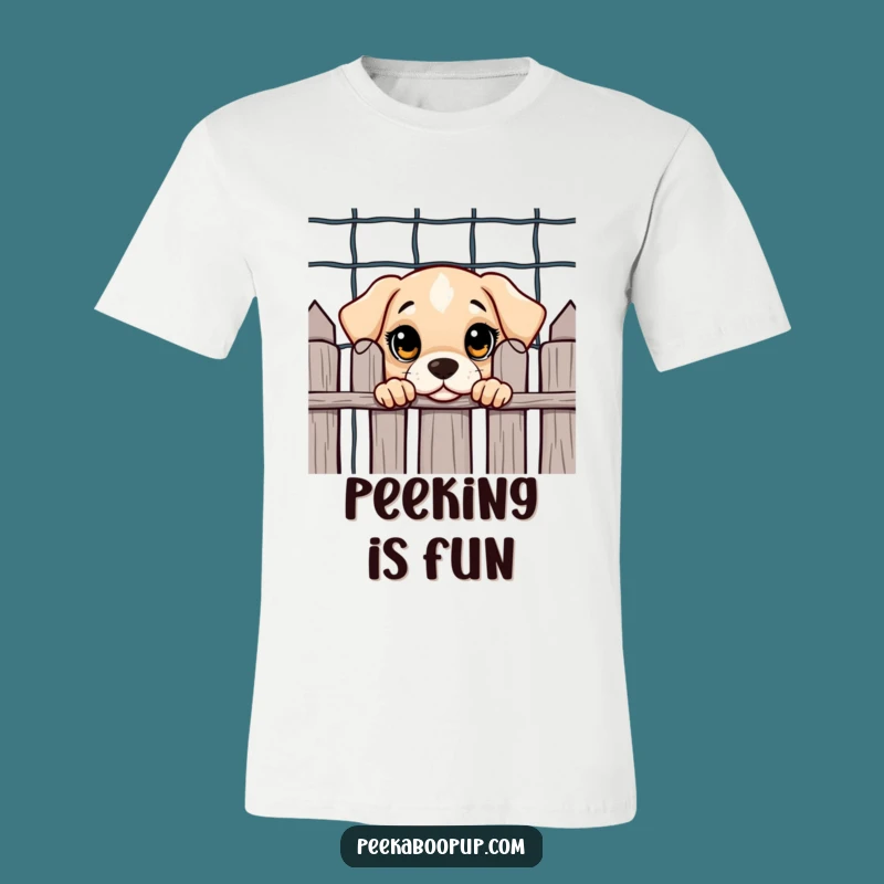 Funny Puppy Peek-a-Boo T-Shirt: Wear Your Curiosity with Cute Dog Style