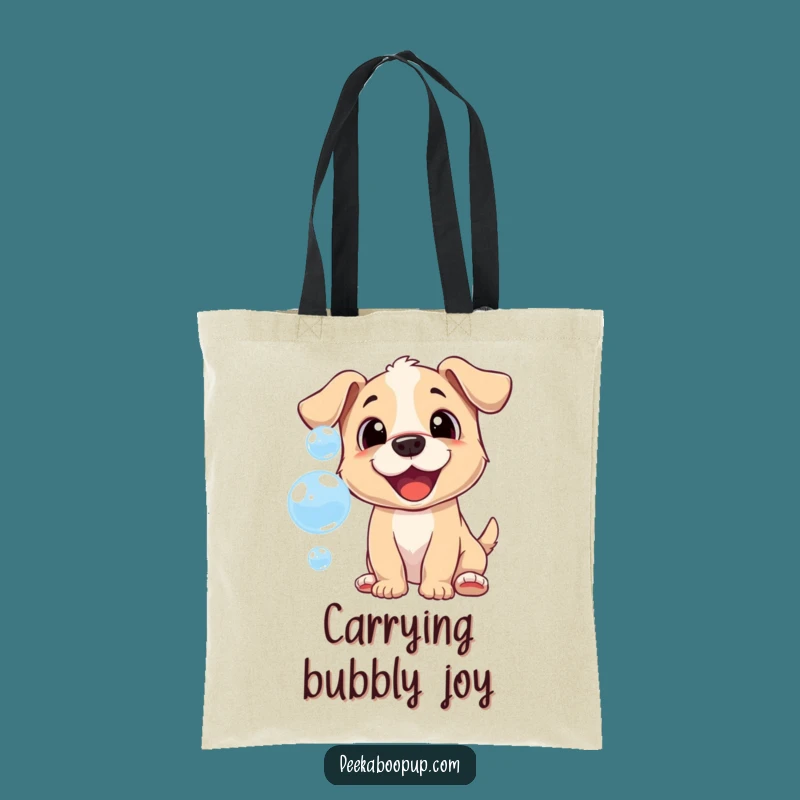 Funny Bubble Puppy Tote Bag: Cheerful Chase Style, Carry Your Fun