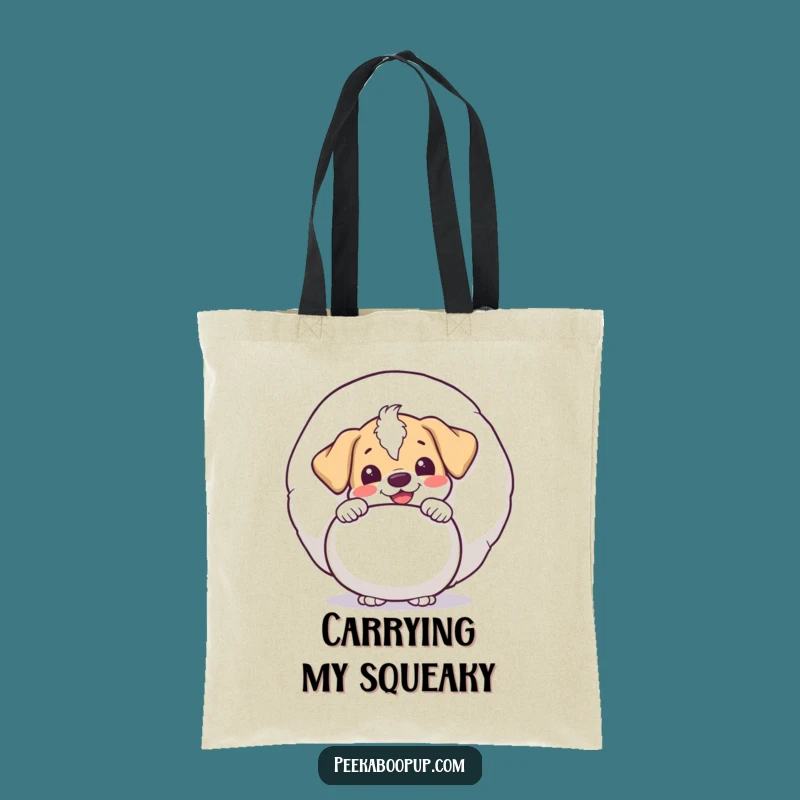 Funny Puppy Squeaky Toy Tote Bag - Peek-a-Boo Playful Carrier