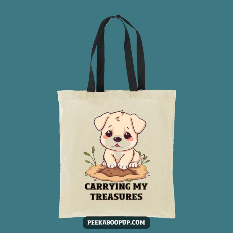 Funny Puppy Digging Tote Bag: Carry Your Playful Spirit