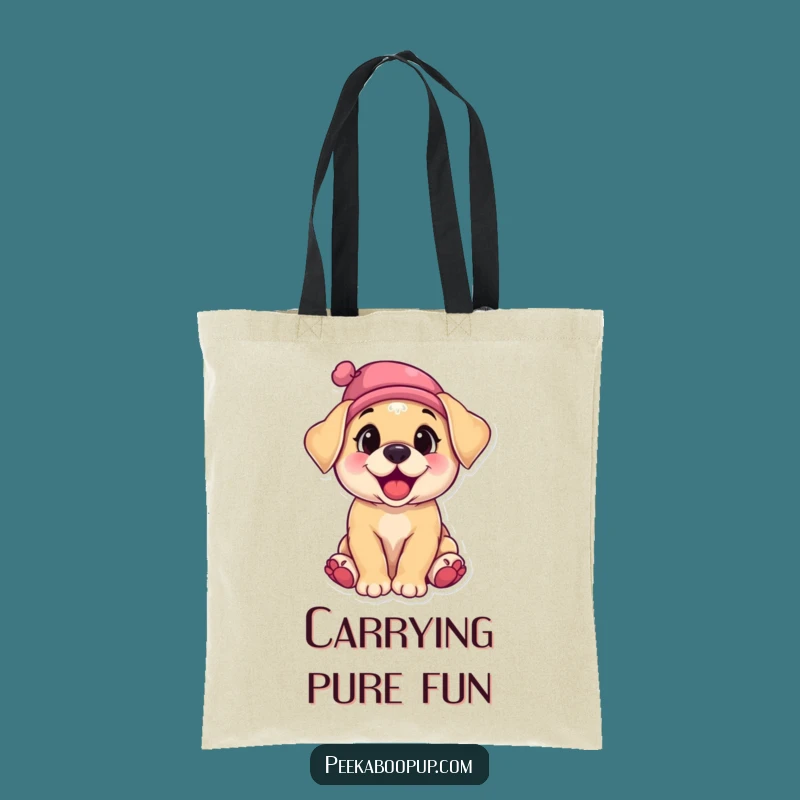 Funny Puppy Giggling Tote Bag - Carry Your Laughs in Style!