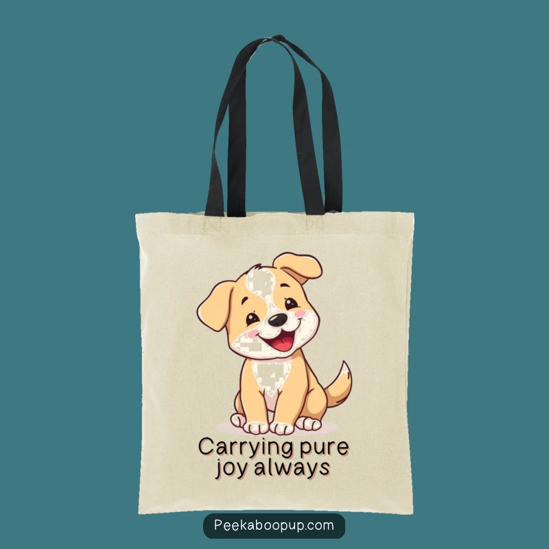 Funny Spinning Puppy Tote Bag: Carry Your Essentials with Joyful Canine Charm