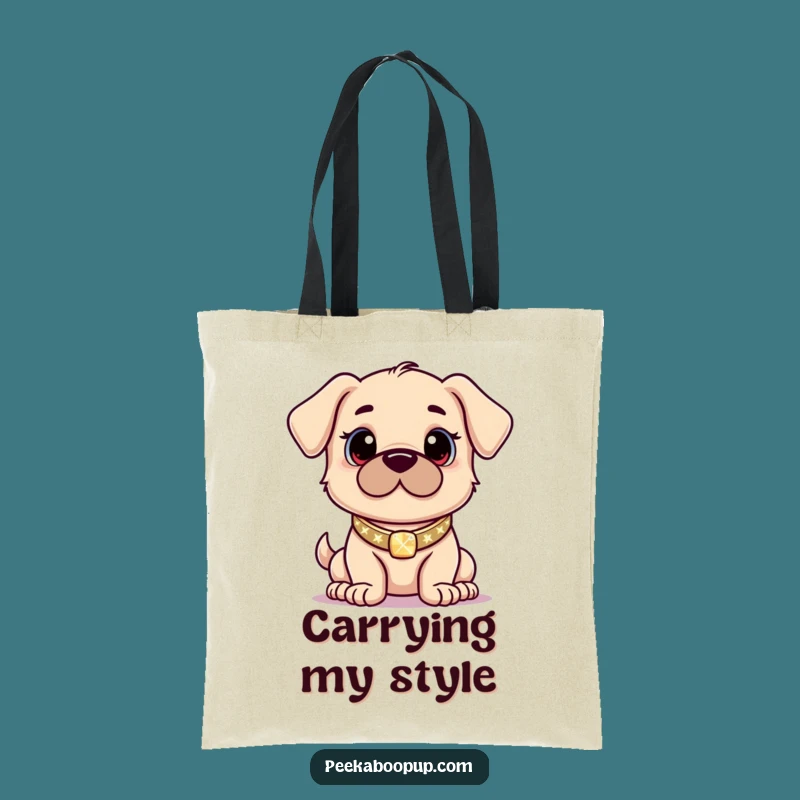 Funny Proud Puppy Sparkle Tote Bag: Carry Your Style with Confident Humor