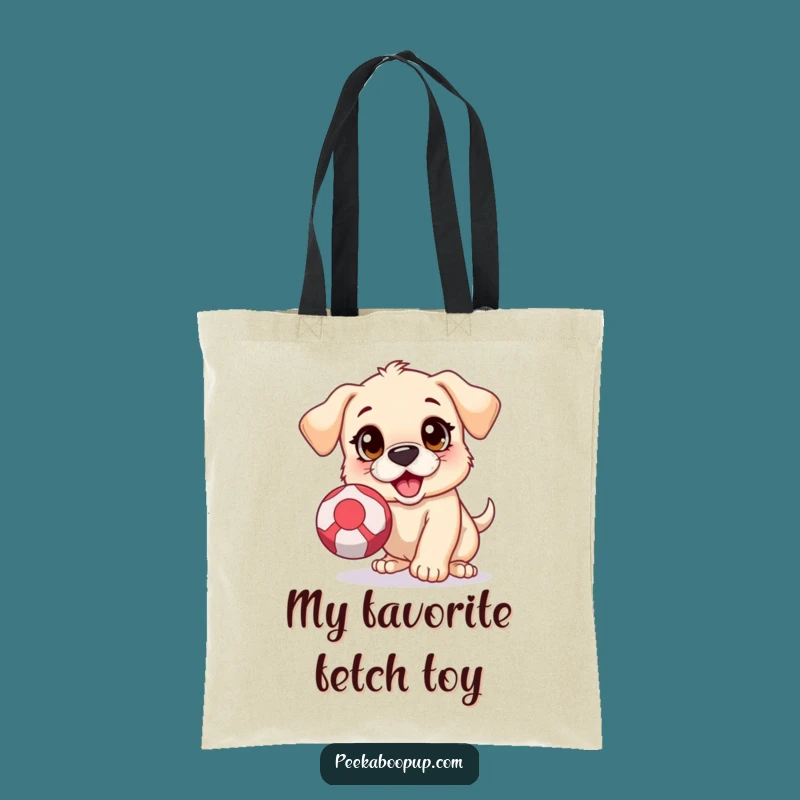 Funny Puppy Ball Chase Tote Bag: Carry Your Essentials with Enthusiastic Pup Style