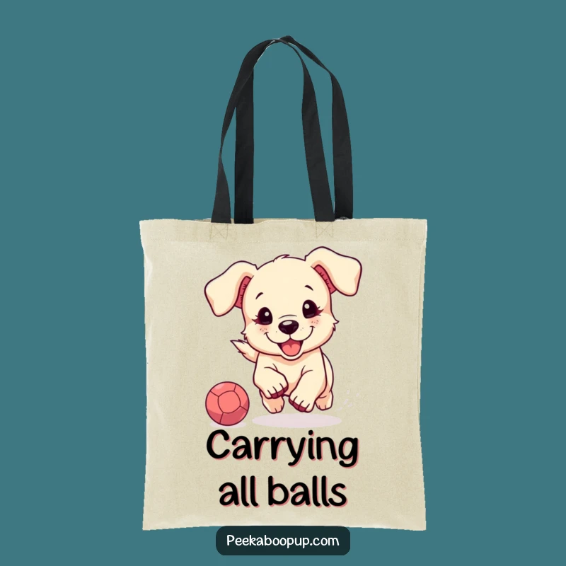 Funny Puppy Fetch Tote Bag: Carry Your Day with Cute Dog Charm