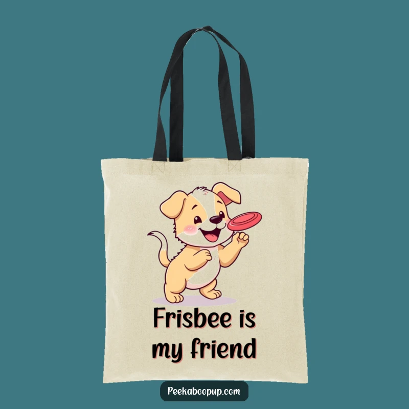 Funny Puppy Frisbee Tote Bag: Carry Your Day with Canine Spirit