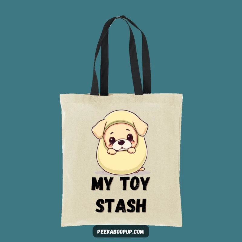 Funny Puppy Peeking Tote Bag - Carry Your Playful Spirit!