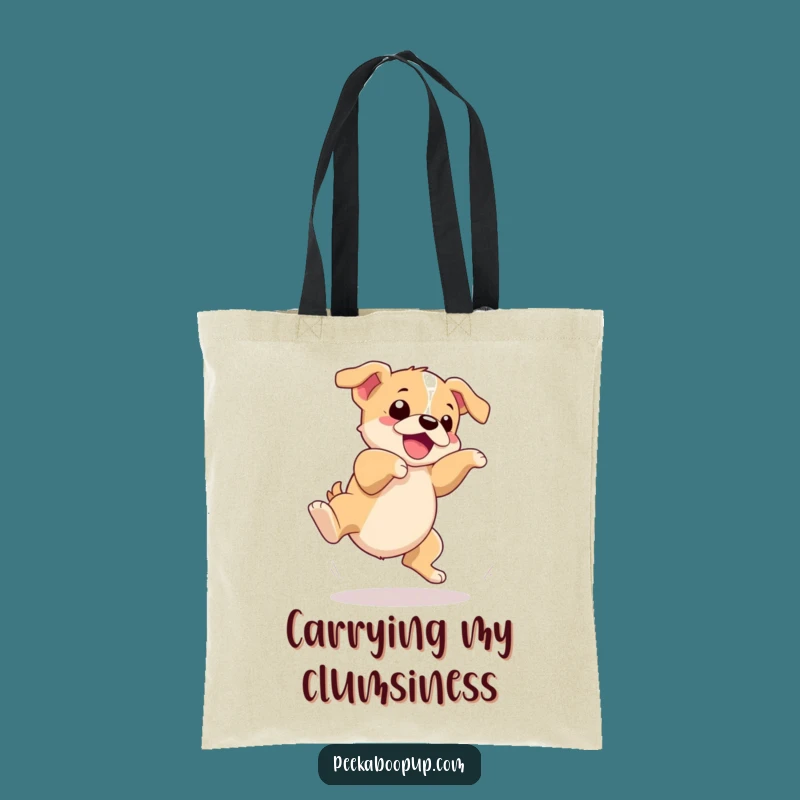 Funny Puppy Trip Tote Bag - Carry Your Clumsy Charm