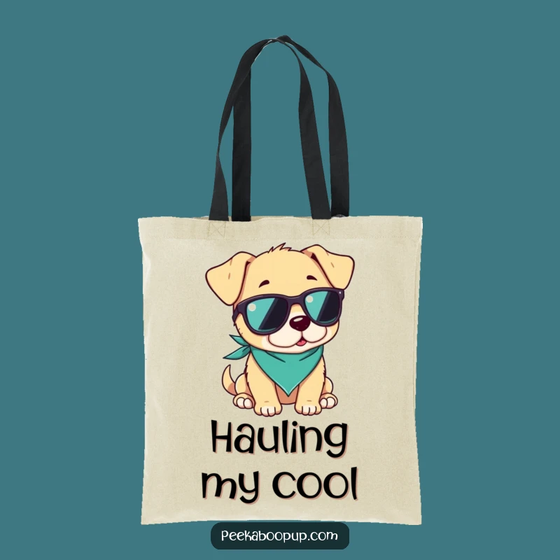 Funny Cool Puppy Sunglasses Tote Bag, Stylish and Comedic Pet Lover Gift