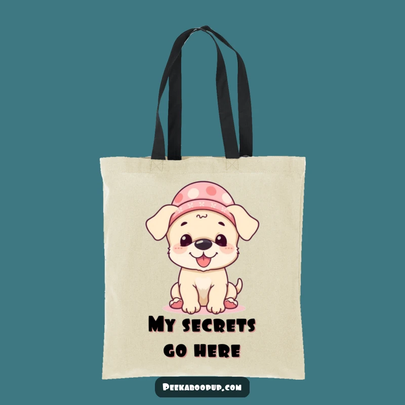 Funny Giggling Puppy Peek-a-Boo Hat Tote Bag: Carry Your Fun & Gifts