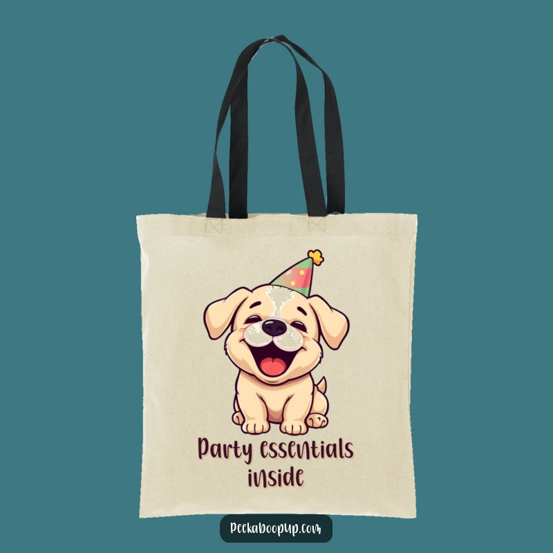 Funny Puppy Party Tote Bag - Humorous Joyful Dog Lover Gift